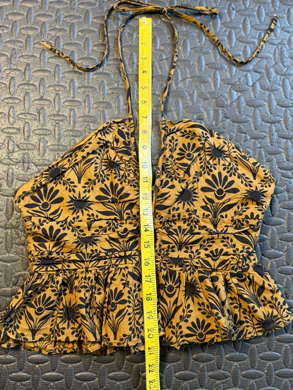 Free People Dandelion Halter Top Brown Floral Size Medium - Picture 6 of 9